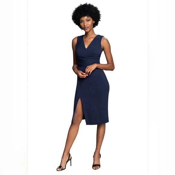 NWT Dress The Population Navy Alessia Midi Dress - Picture 3 of 10